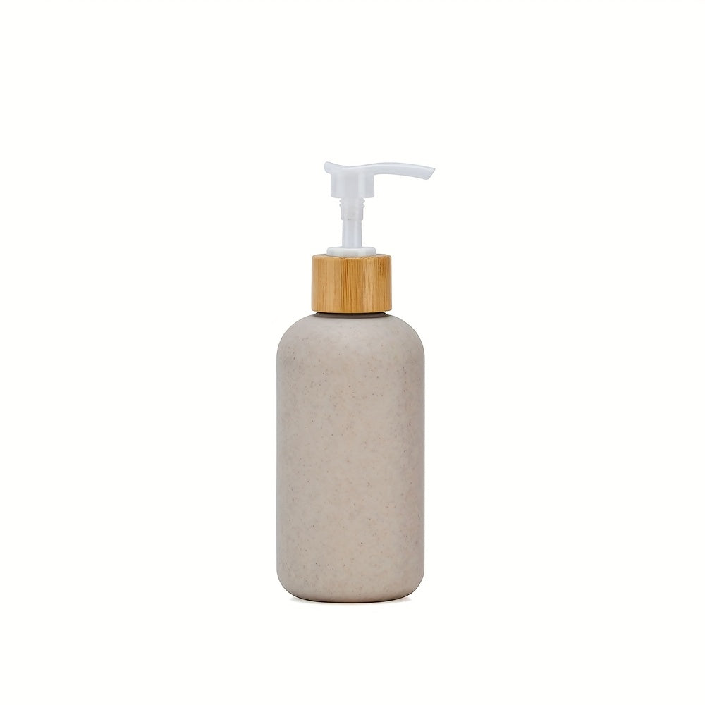 1 Box of 108pcs 250ml\u002F8.45oz Wheat Straw Squeeze Pump Bottles Wholesale • Leak-Proof Bamboo Lid Design • Plastic Empty Bottles for Cosmetics and Skincare • Travel Bottles • Bulk Discount