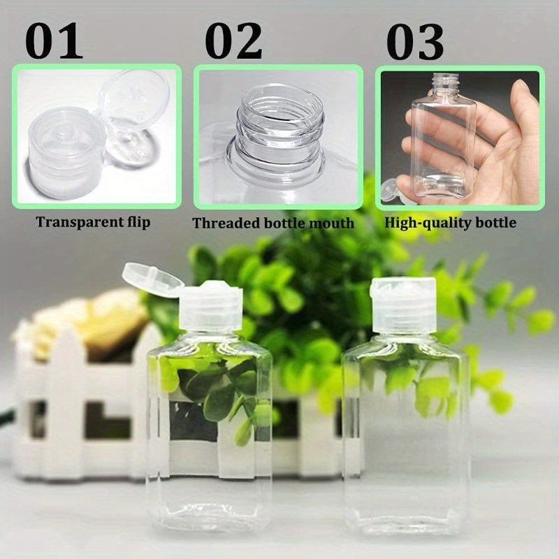 45 Reusable 2.03oz Plastic Refillable Bottles with Flip-Top Transparent Empty Hand Sanitizer Containers, Portable And Suitable for Shampoo, Shower Gel, Toner, And Lotion