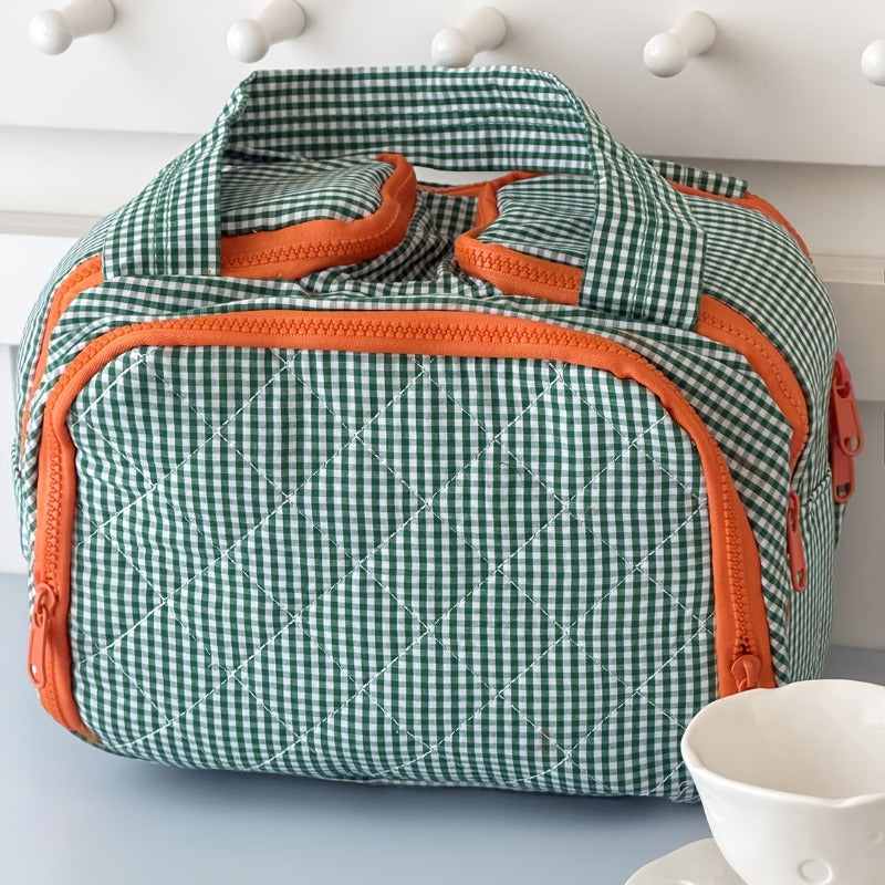 Bag in Bag, Storage Bag Classic Plaid Portable Storage Bag, Retro Niche Easy And High-Value Going Out Portable Large-Capacity Travel Toiletry Storage Bag