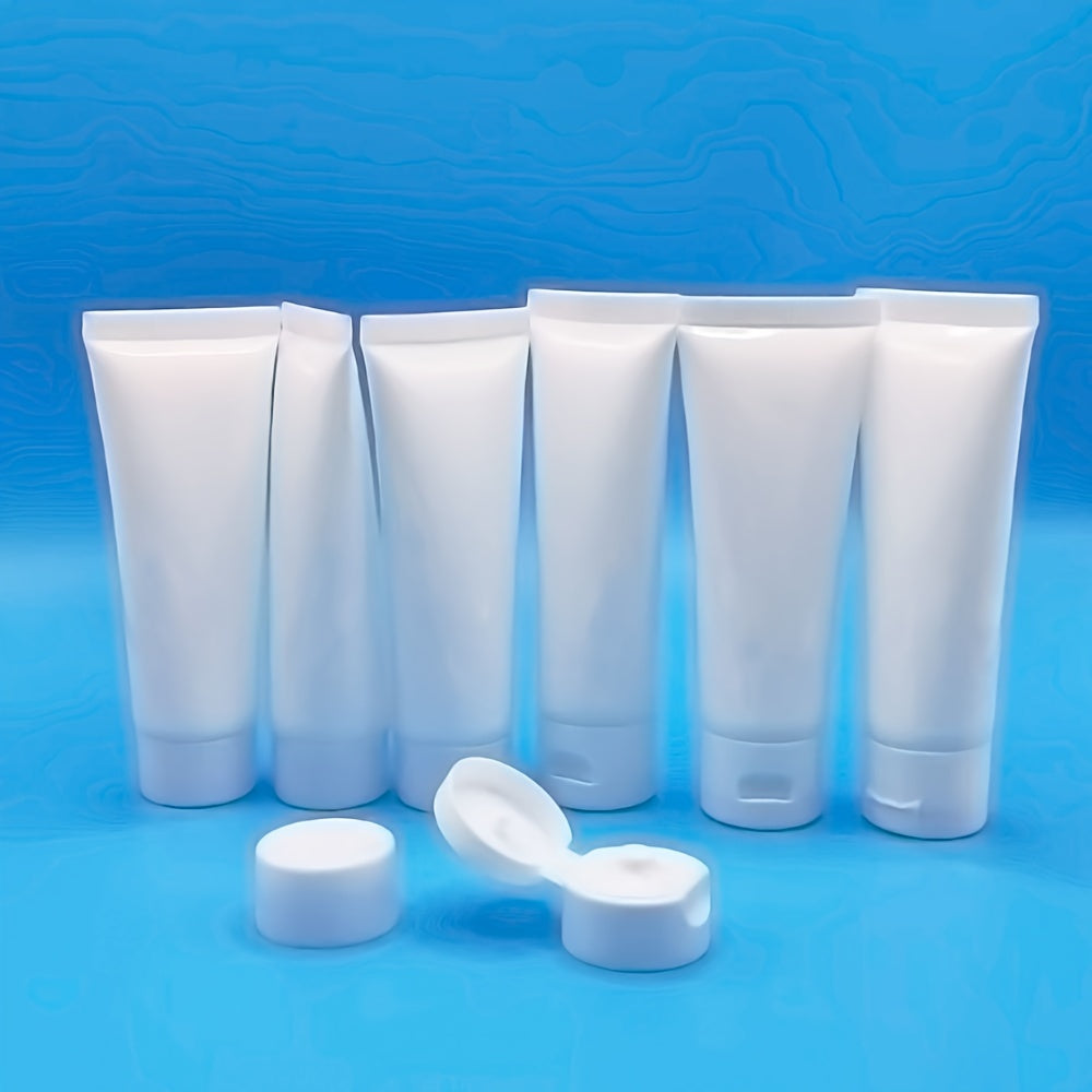 100pcs, 1.7oz Cosmetic Squeeze Tubes for Shampoo, Body Wash, Hand Cream, Paint, Disinfectant, Sanitizing Gel, Travel Refill Containers, White