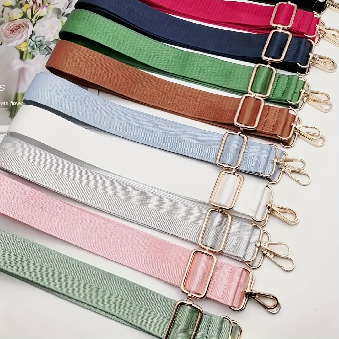 10pcs\u002FSet Versatile Adjustable Nylon Solid Color Webbing Shoulder Strap Wallet Making Replacement Single Shoulder Crossbody Women'S Bag Travel Bag Bag Strap Luggage Additions, Wallet Making, DIY Wallet Making