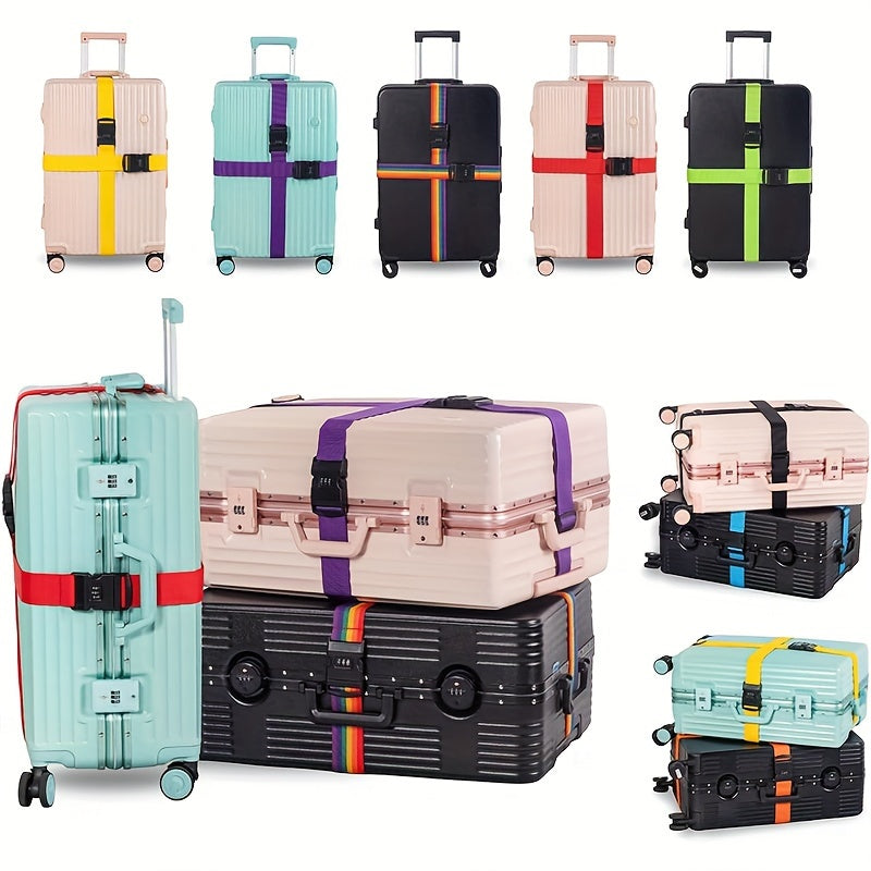 Fashionable Luggage Strap, Adjustable Anti-theft Travel Luggage Strap, Made of Polyester Fiber and Spandex, Suitable for Various Sizes of Luggage-perfect Choice for New Year and Christmas Gifts