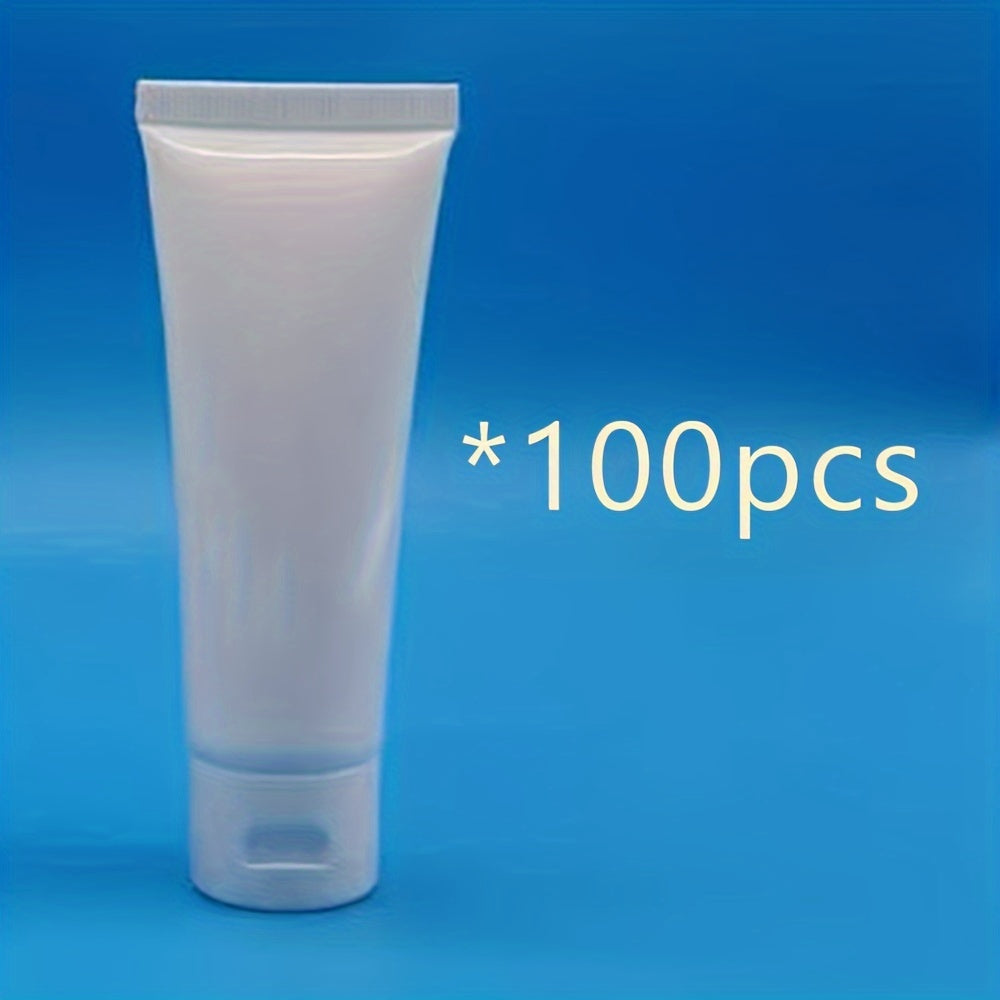 100pcs, 1.7oz Cosmetic Squeeze Tubes for Shampoo, Body Wash, Hand Cream, Paint, Disinfectant, Sanitizing Gel, Travel Refill Containers, White