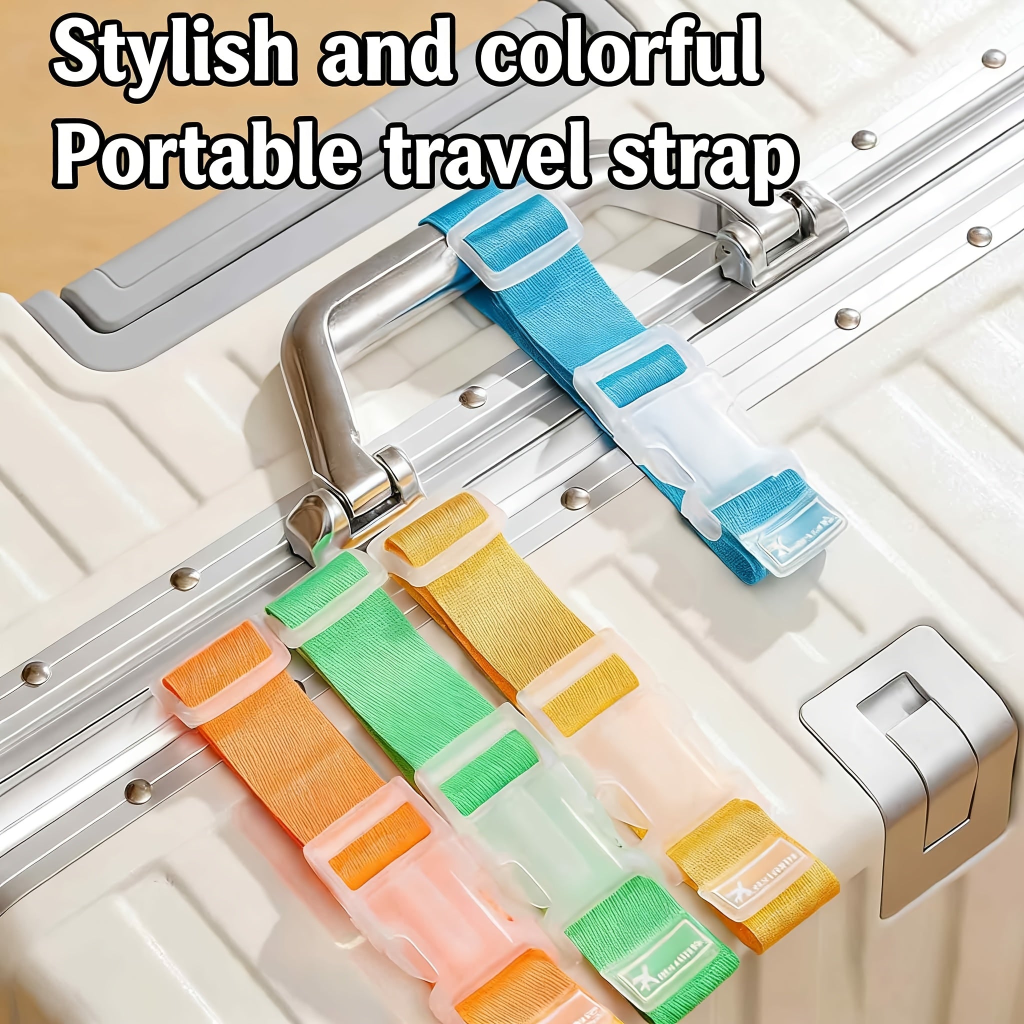 1\u002F5pcs Candy Color Travel Straps Luggage Buckle Fixing Belt Portable Firm Packing Belt Nylon Webbing Luggage Strap Multi-Color Optional Business Trip Storage Artifact