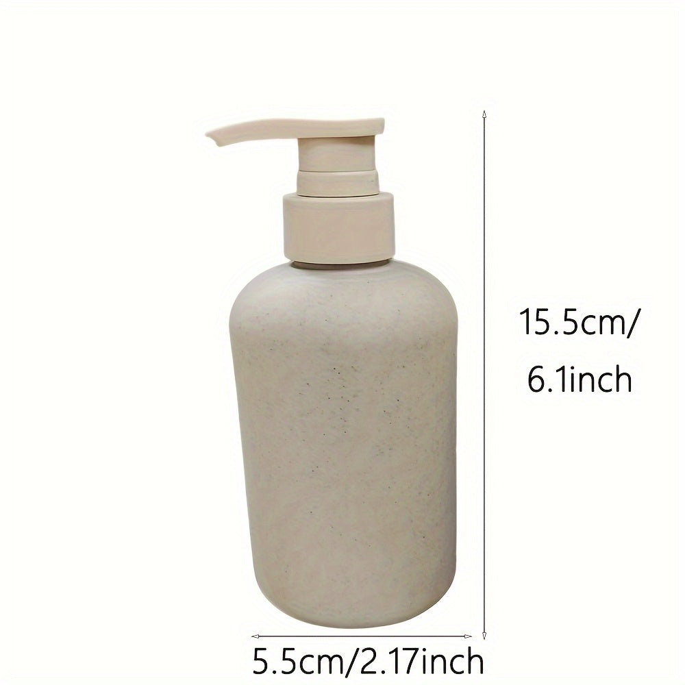 4pcs 250ml\u002F8.45oz Travel Bottle Set with four funnels, Wheat Straw Bottle, Shampoo Squeeze Lotion Bottle, Empty Plastic Refill Bottle- Travel Size, Shower Gel Shampoo Conditioner Refill, Family Size