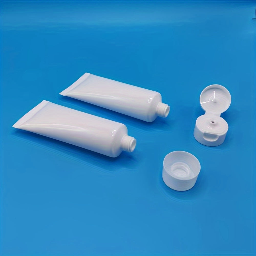 100pcs, 1.7oz Cosmetic Squeeze Tubes for Shampoo, Body Wash, Hand Cream, Paint, Disinfectant, Sanitizing Gel, Travel Refill Containers, White