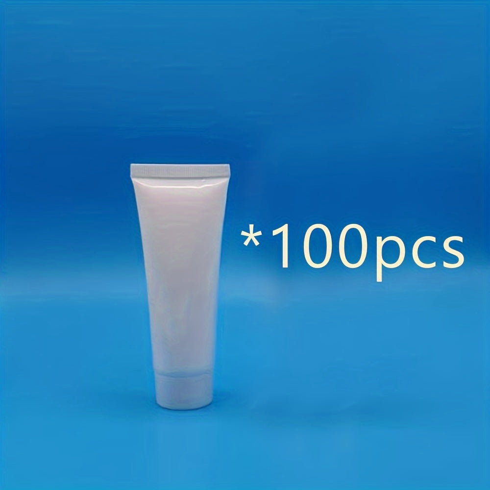 100pcs, 1.7oz Cosmetic Squeeze Tubes for Shampoo, Body Wash, Hand Cream, Paint, Disinfectant, Sanitizing Gel, Travel Refill Containers, White